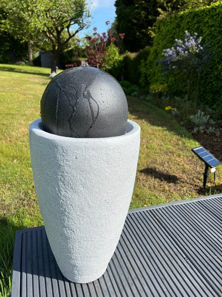 Vase Globe Water Feature with LED Lights - Solar Panel 65x31x31 - All Pet Solutions