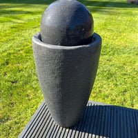 AllPetSolutions vase globe water feature with LED lights in dark grey