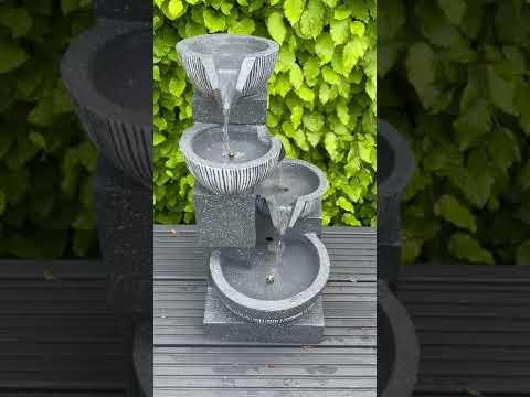 Waterfall x 4 Water Bowls with LED Lights - Solar Panel 47x27x23 - All Pet Solutions