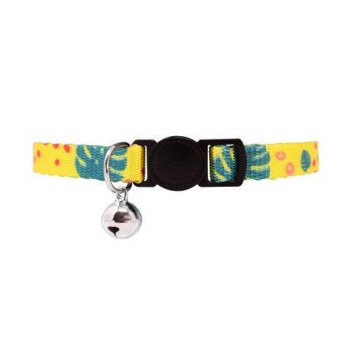 Yellow Leaf Cat Collar with Safety Release Buckle - All Pet Solutions